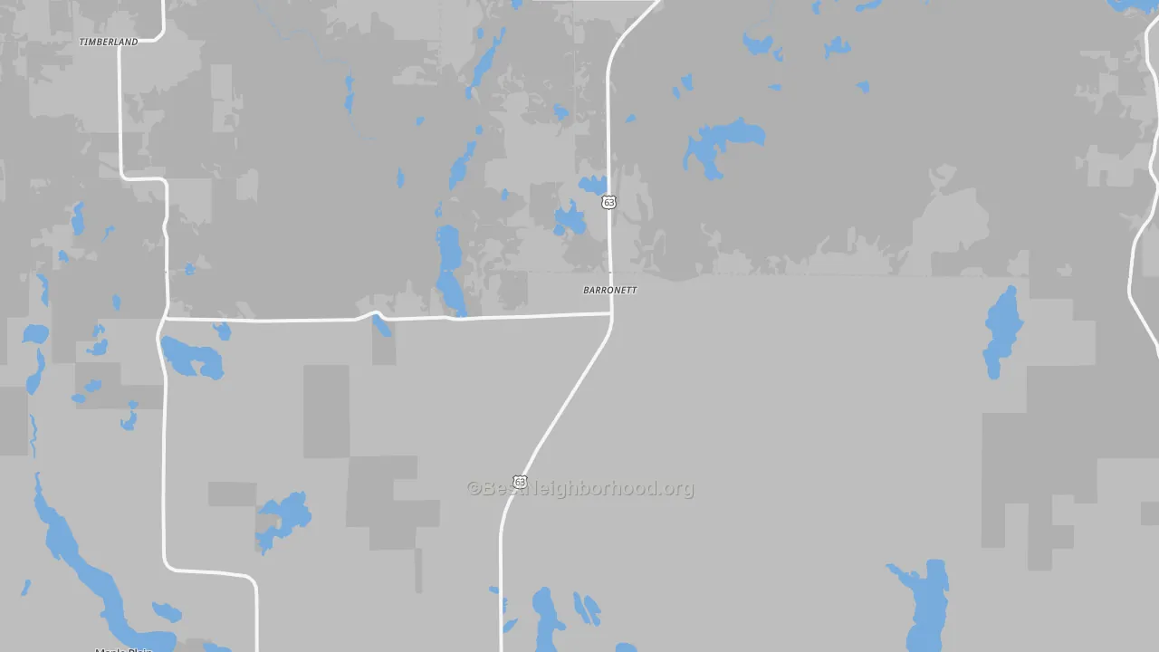 Transit Grade map of Barronett, WI