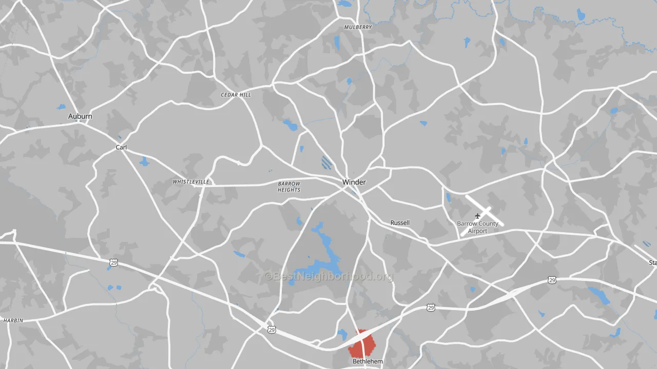 Transit Grade map of Barrow County, GA