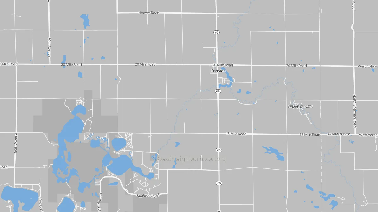 Transit Grade map of Barryton, MI