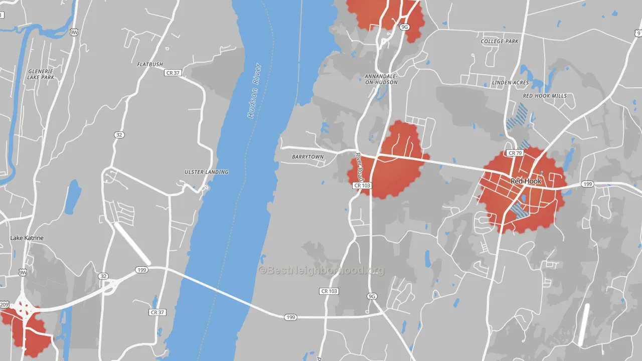 Transit Grade map of Barrytown, NY