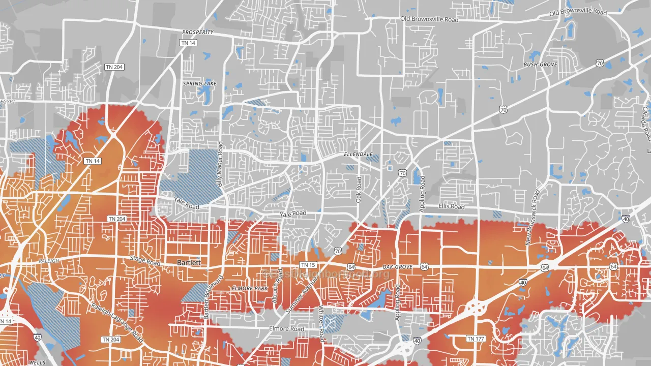 Transit Grade map of Bartlett, TN