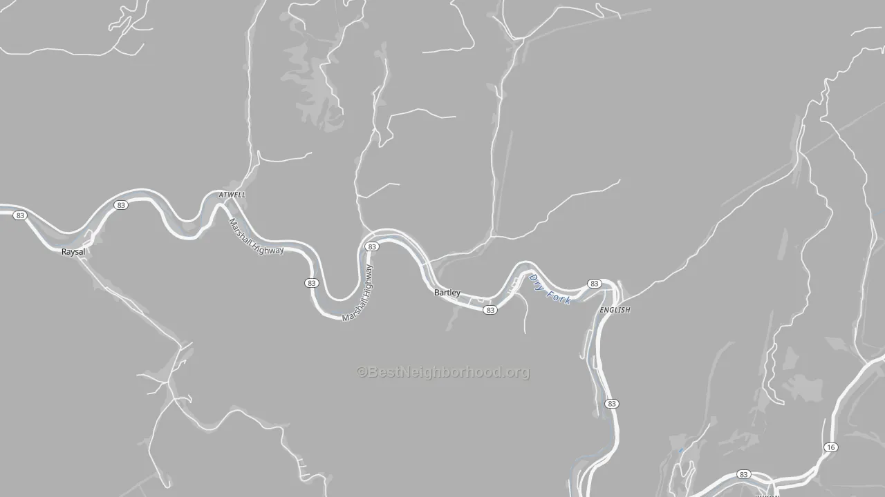 Transit Grade map of Bartley, WV