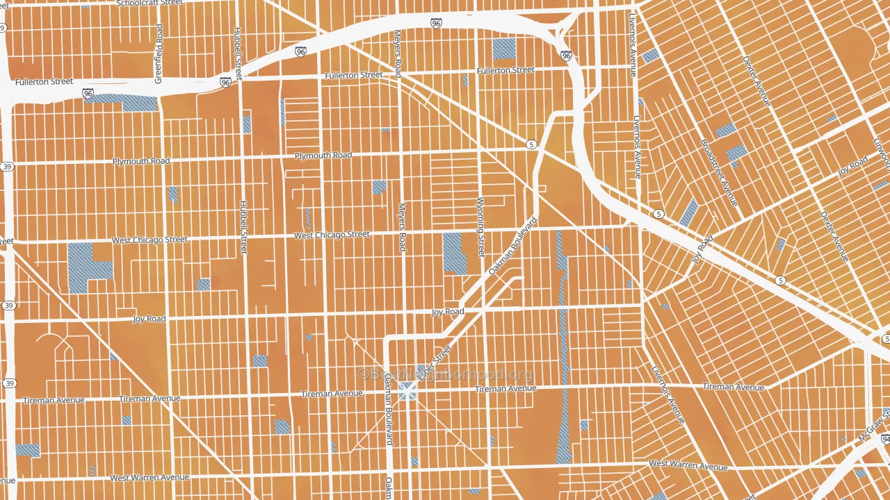 Transit Grade map of Barton-McFarland, Detroit, MI