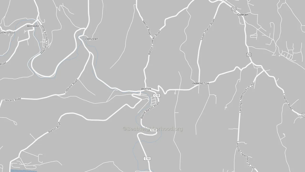 Transit Grade map of Barton, OH
