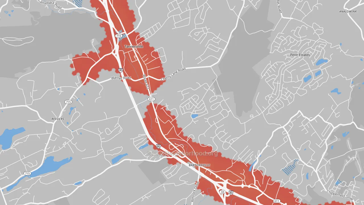 Transit Grade map of Bartonsville, PA