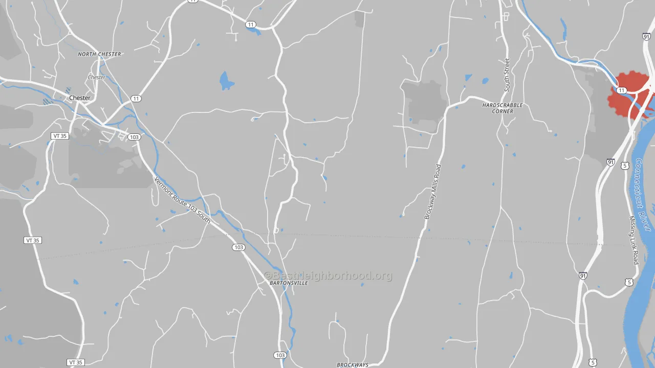Transit Grade map of Bartonsville, VT