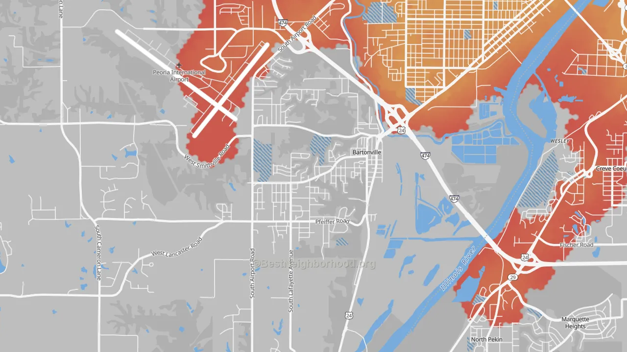 Transit Grade map of Bartonville, IL