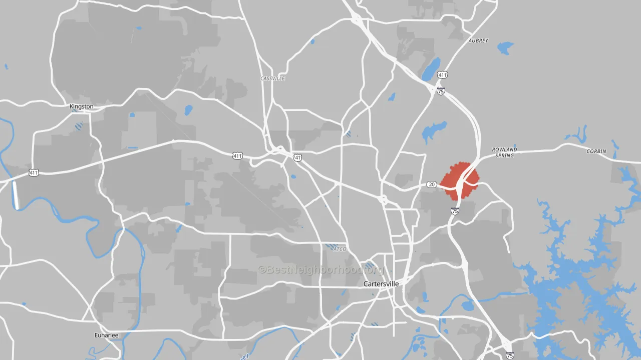 Transit Grade map of Bartow County, GA