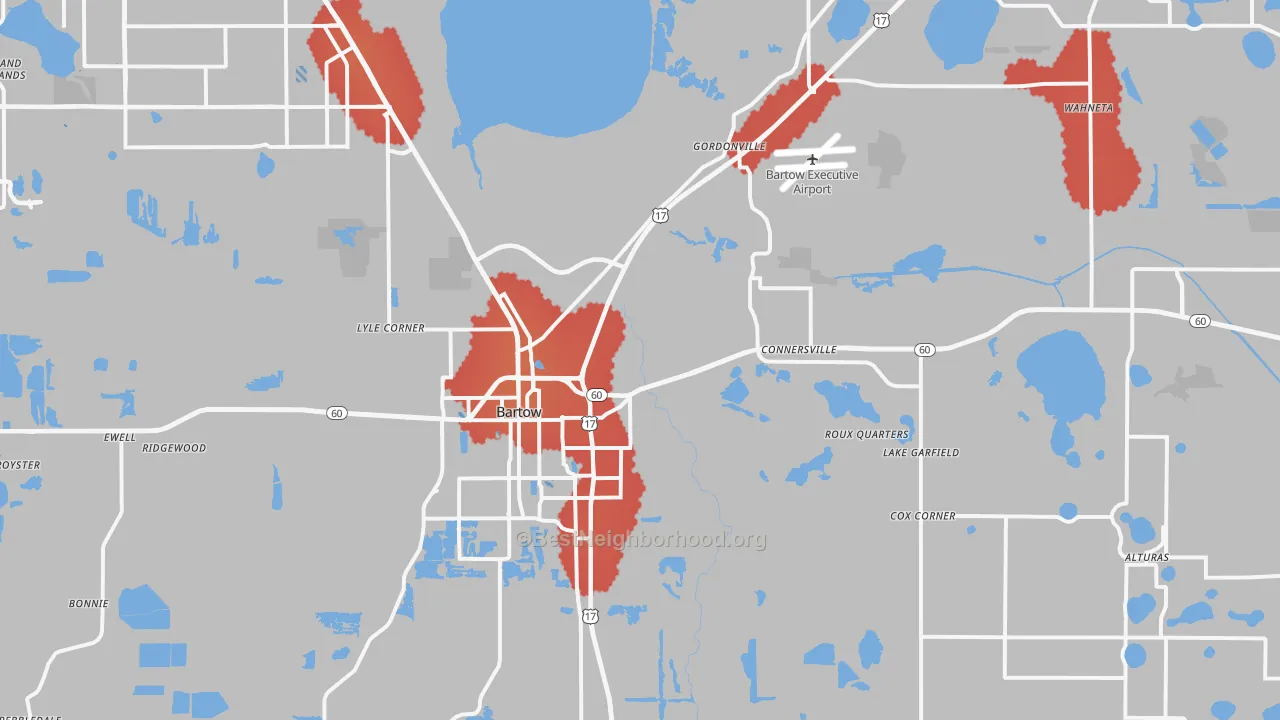 Transit Grade map of Bartow, FL