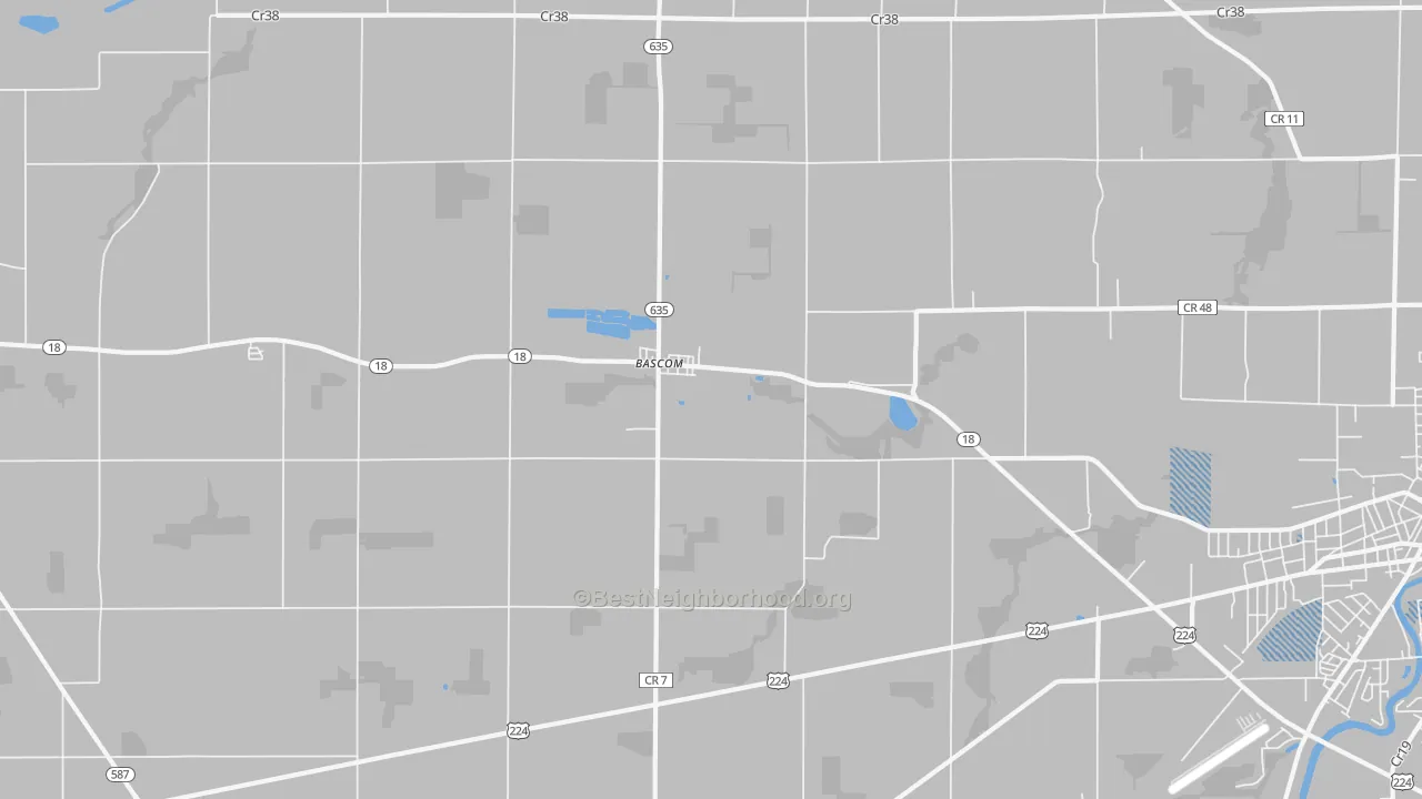 Transit Grade map of Bascom, OH