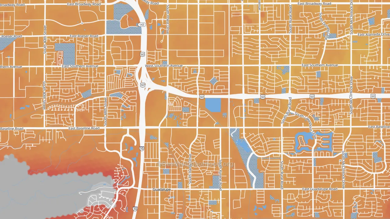 Transit Grade map of Baseline-Hardy, Tempe, AZ