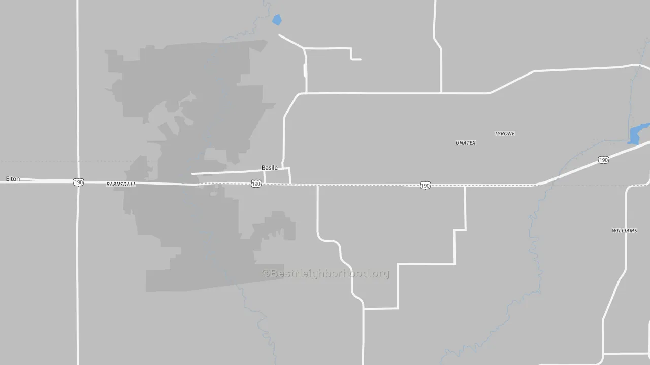 Transit Grade map of Basile, LA