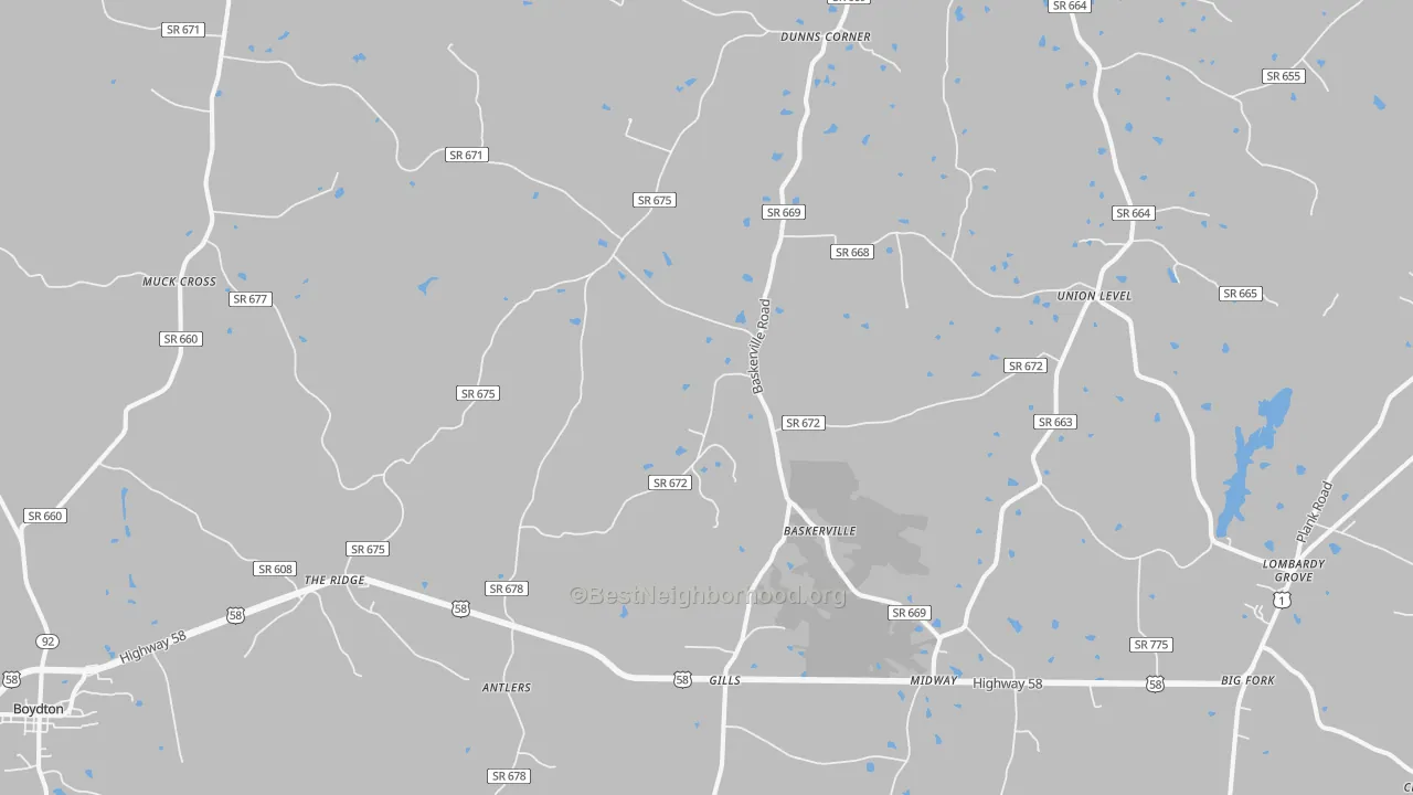 Transit Grade map of Baskerville, VA