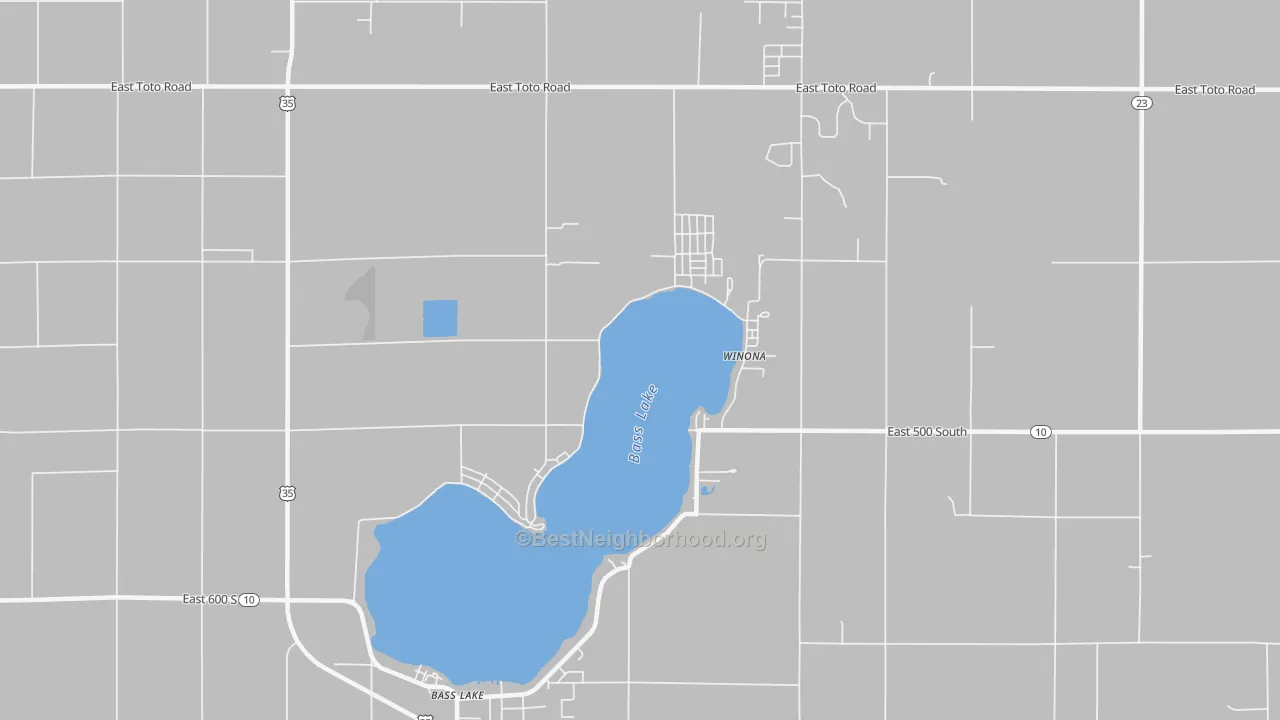 Transit Grade map of Bass Lake, IN