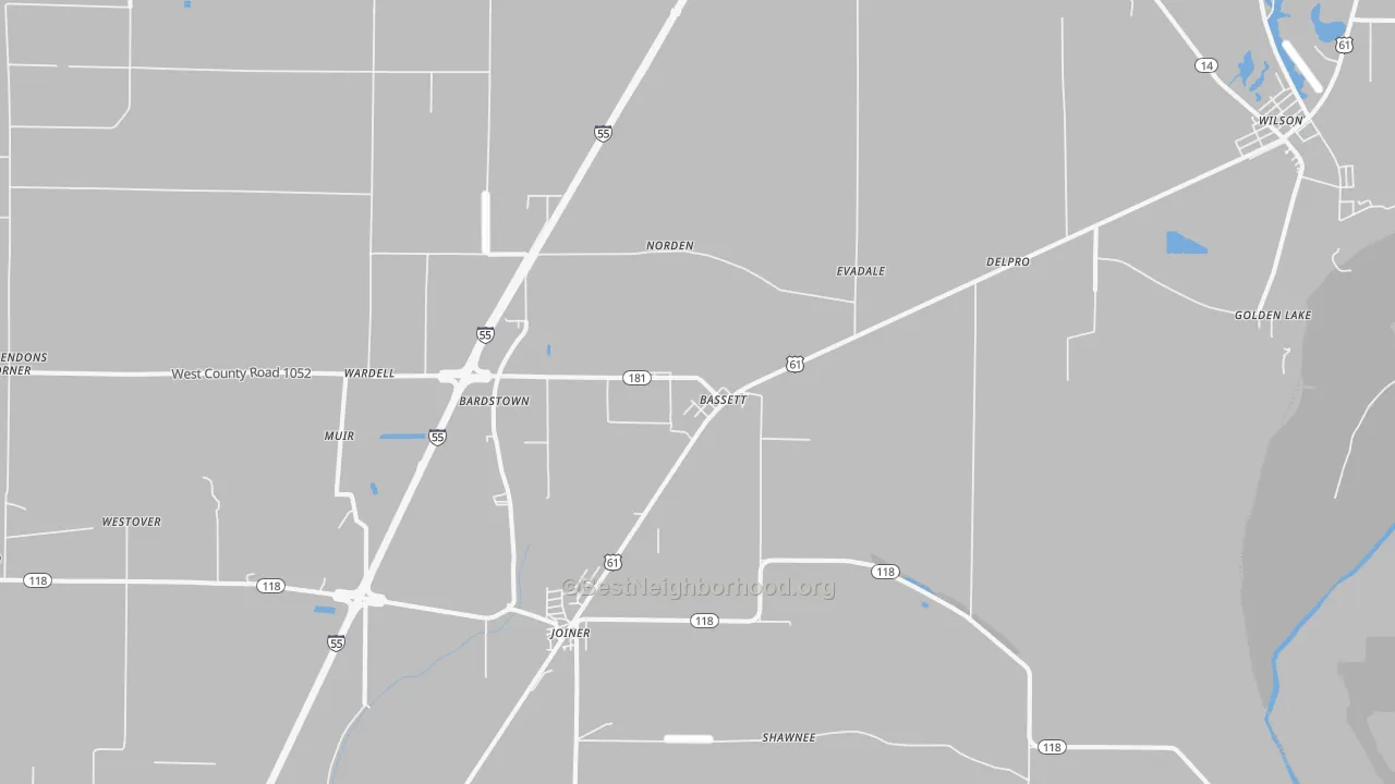Transit Grade map of Bassett, AR