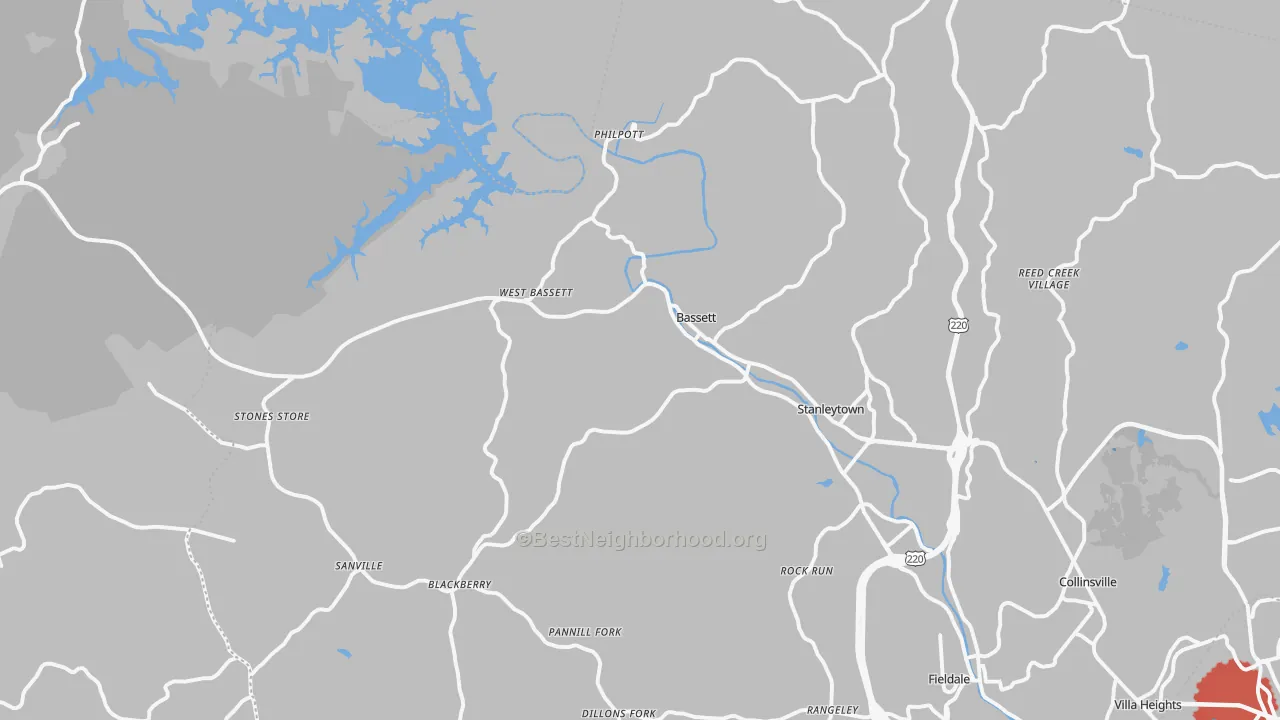 Transit Grade map of Bassett, VA