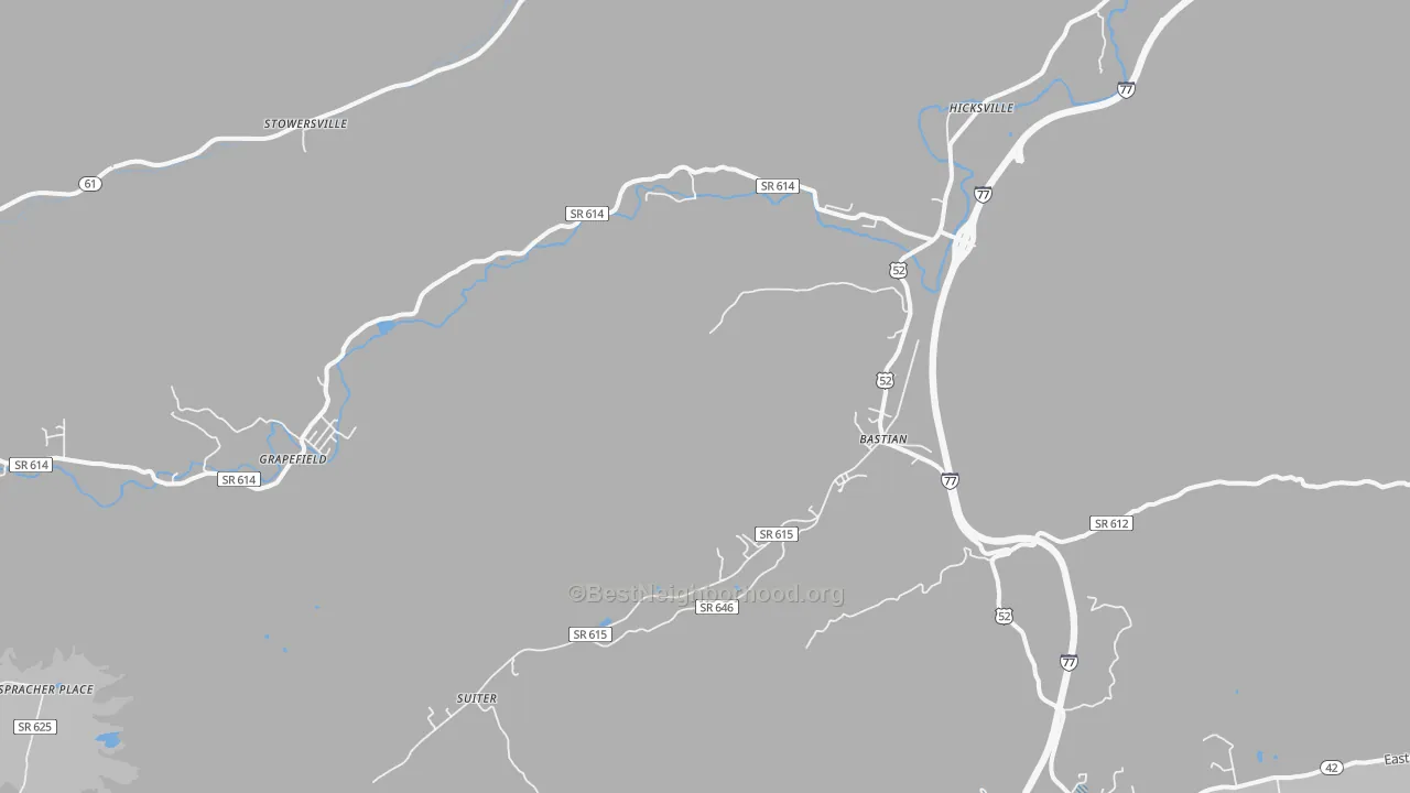 Transit Grade map of Bastian, VA