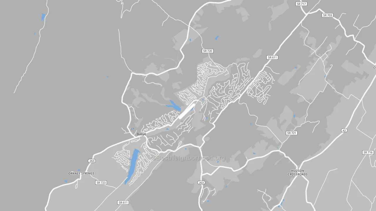 Transit Grade map of Basye, VA