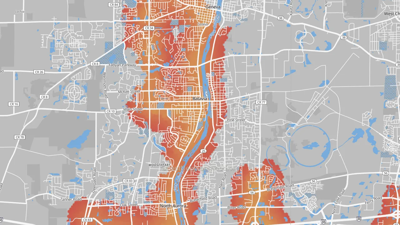 Transit Grade map of Batavia, IL
