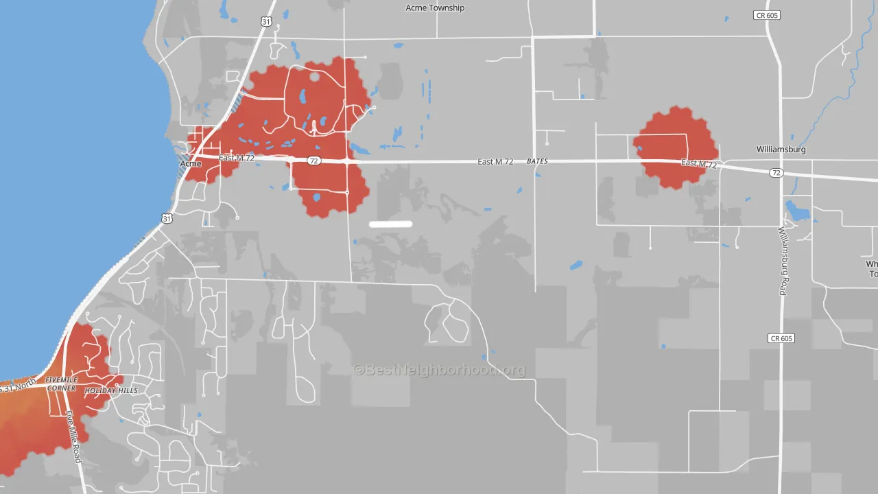 Transit Grade map of Bates, MI