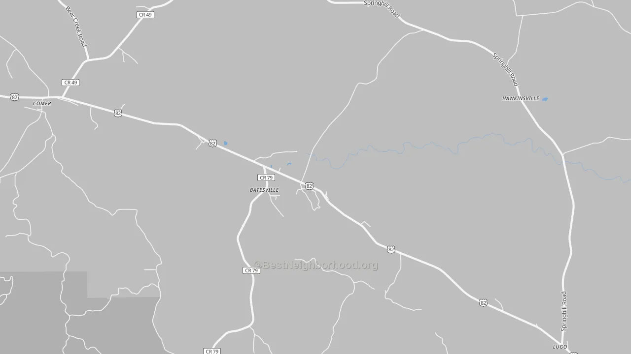 Transit Grade map of Batesville, AL