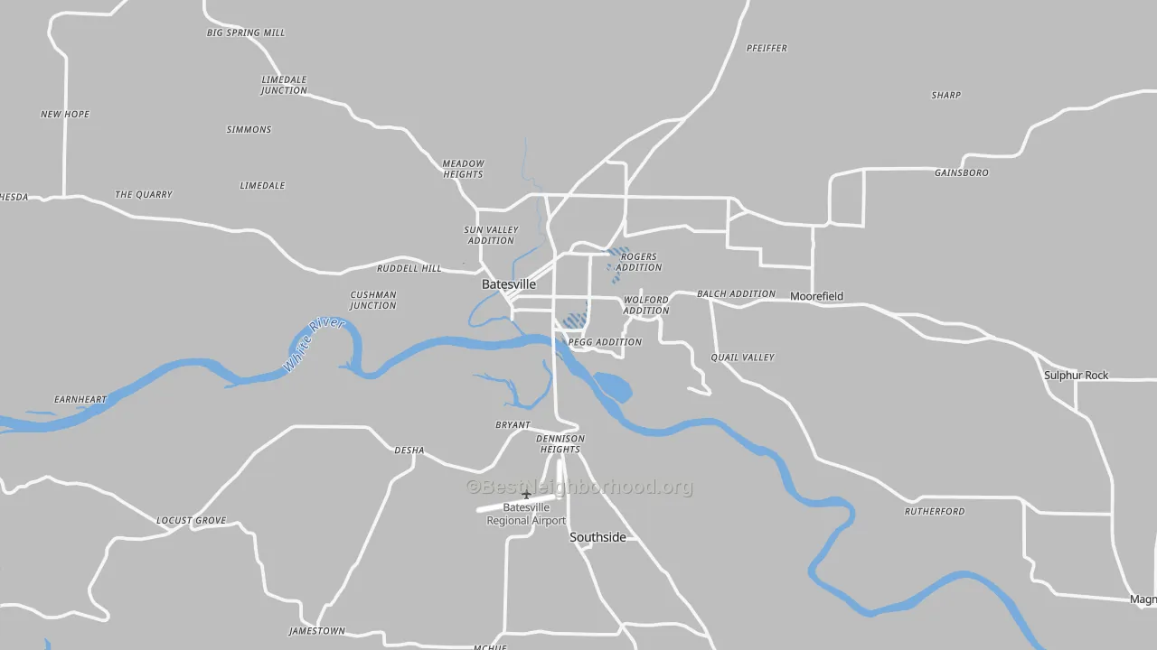 Transit Grade map of Batesville, AR