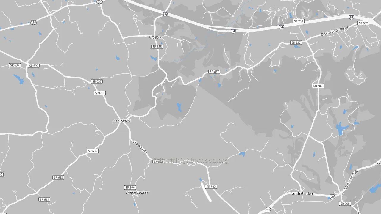 Transit Grade map of Batesville, VA