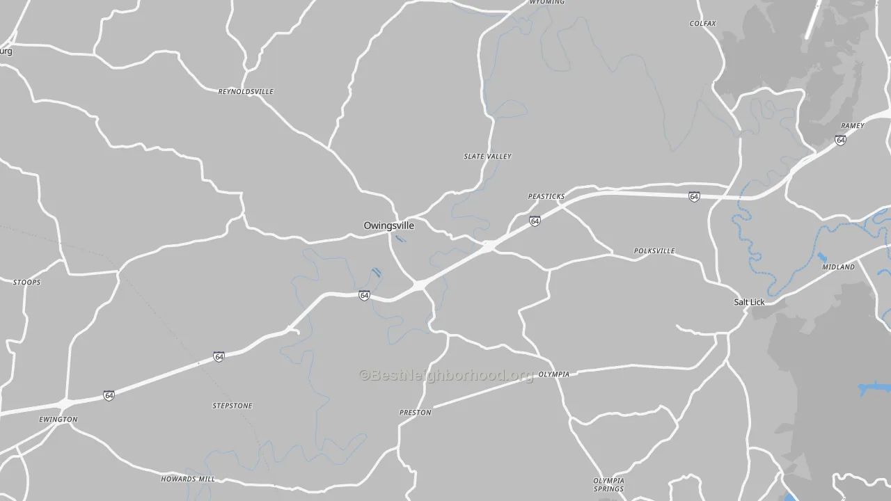 Transit Grade map of Bath County, KY