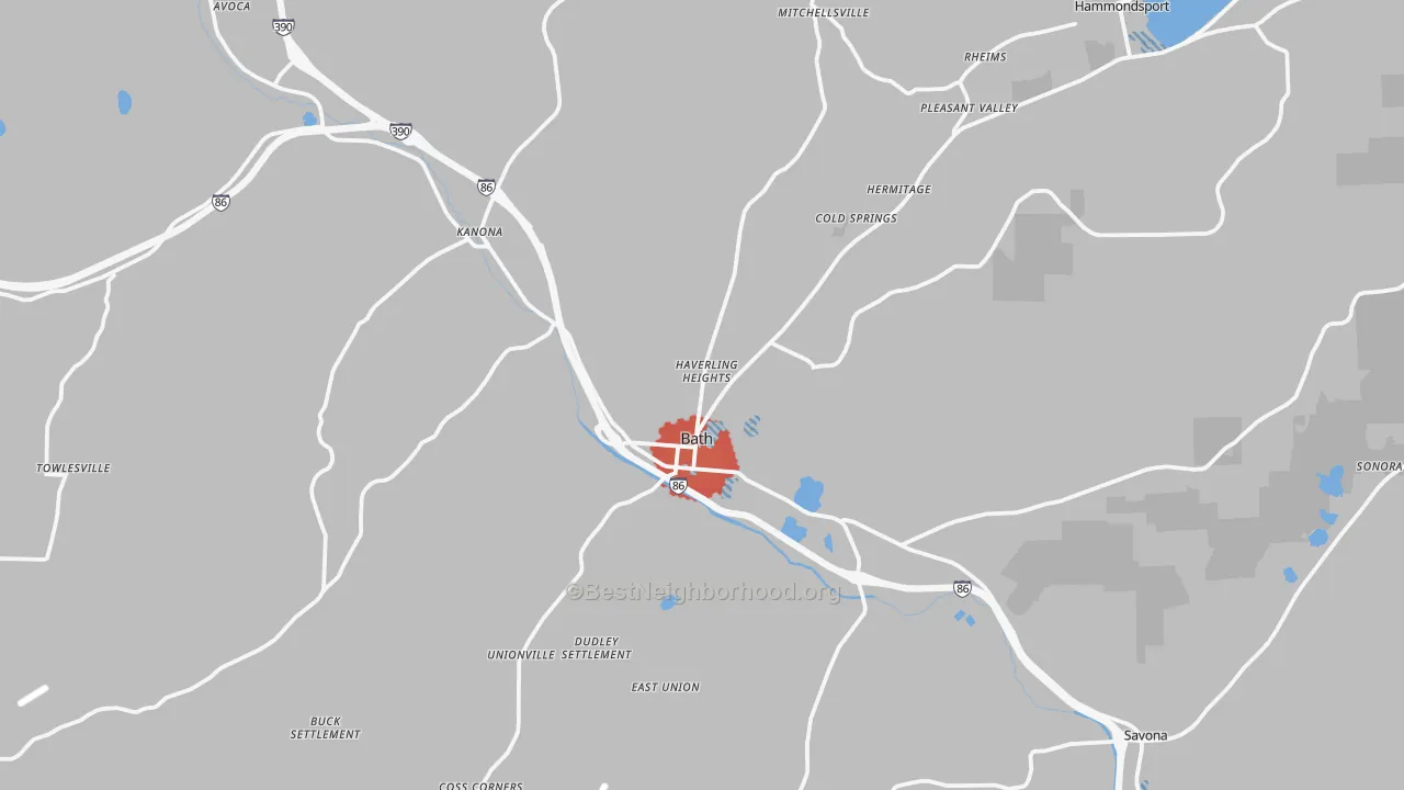 Transit Grade map of Bath, NY