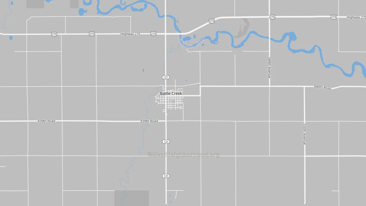 Transit Grade map of Battle Creek, NE
