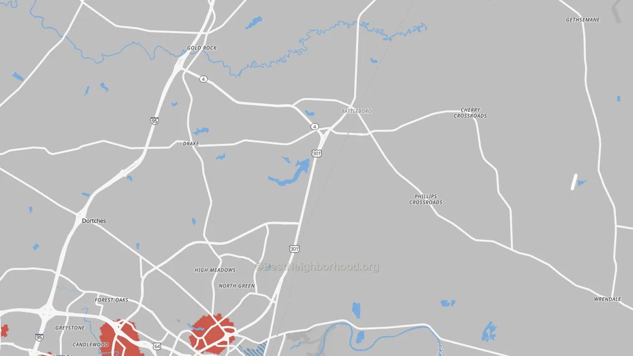 Transit Grade map of Battleboro, NC