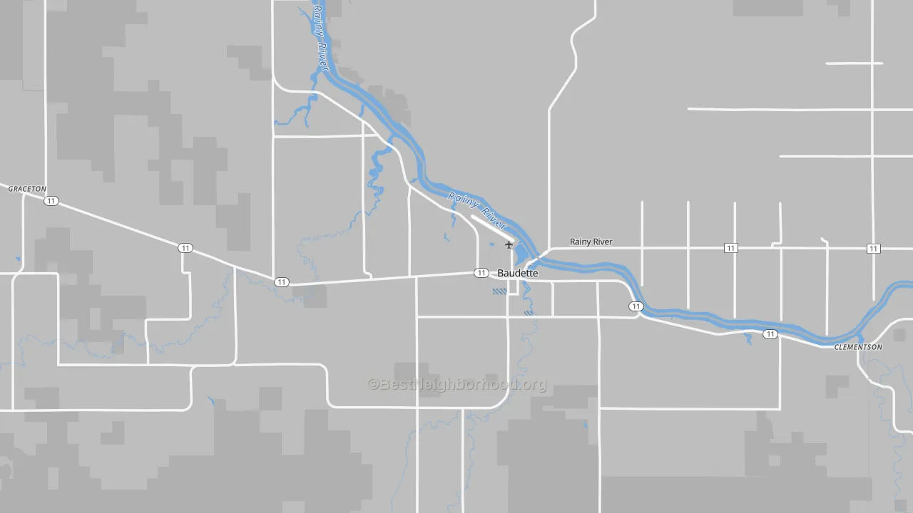 Transit Grade map of Baudette, MN