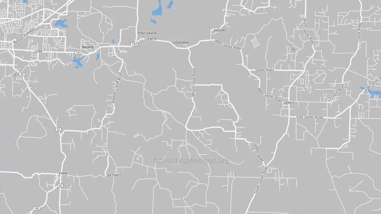 Transit Grade map of Bauxite, AR