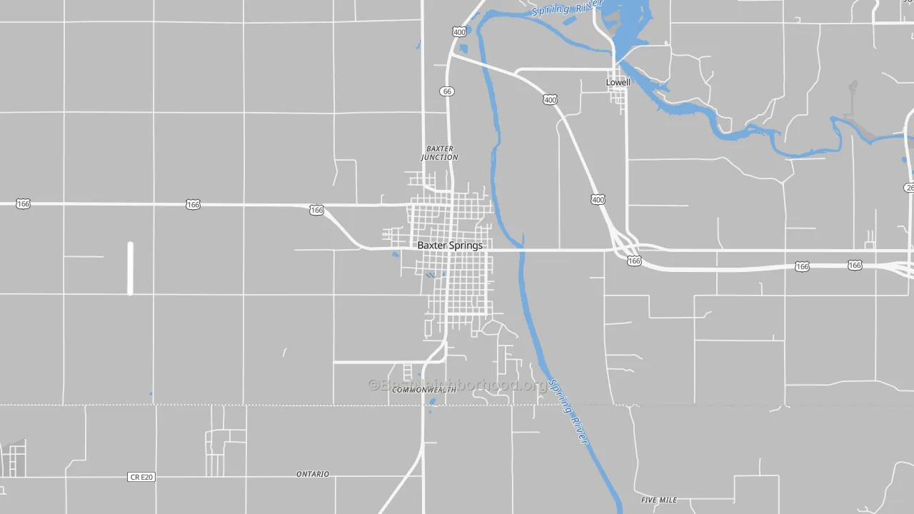 Transit Grade map of Baxter Springs, KS