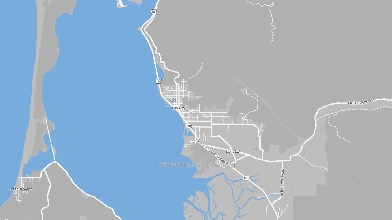 Transit Grade map of Bay City, OR