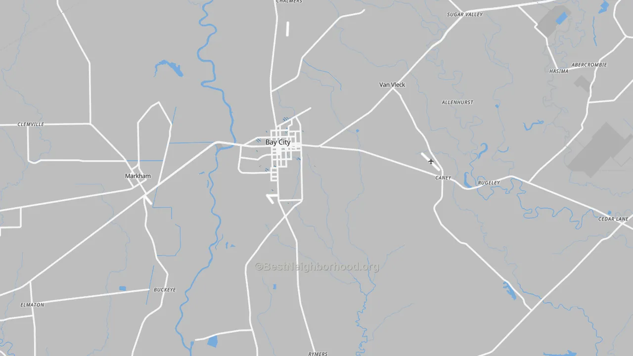Transit Grade map of Bay City, TX