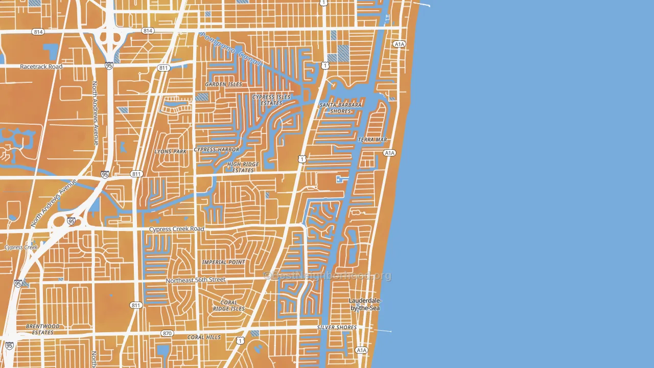 Transit Grade map of Bay Colony, Fort Lauderdale, FL