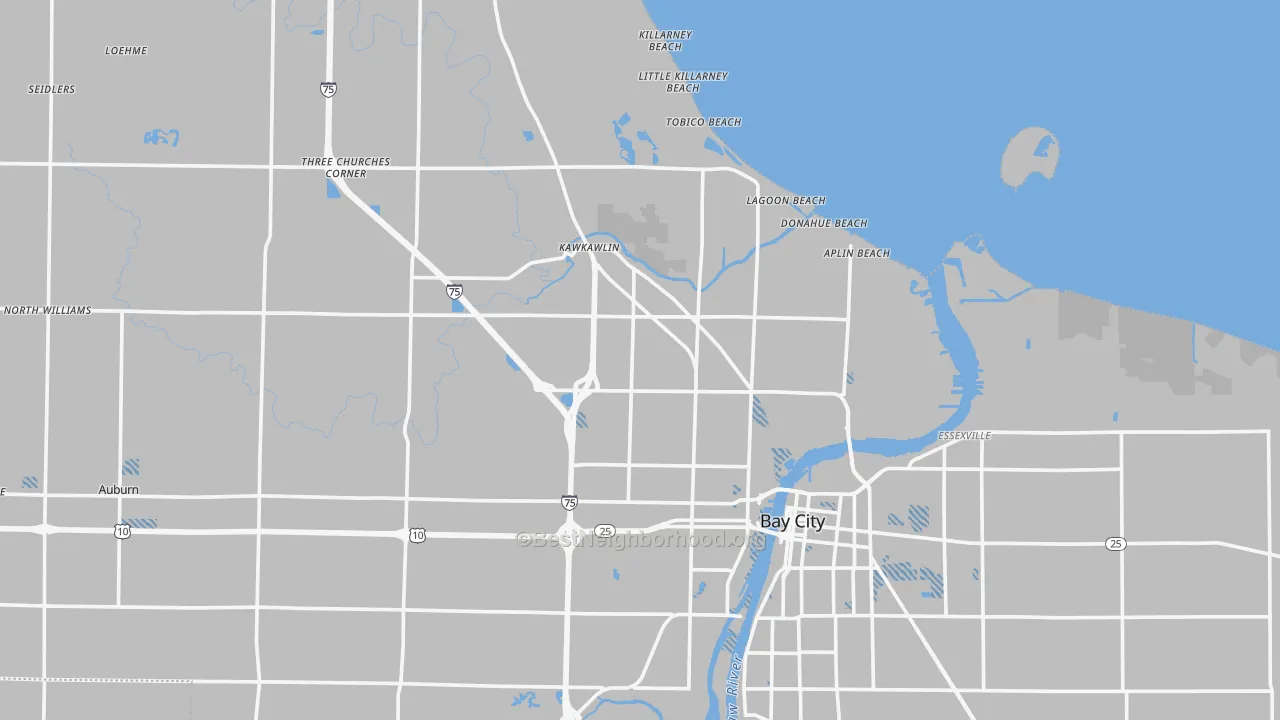 Transit Grade map of Bay County, MI