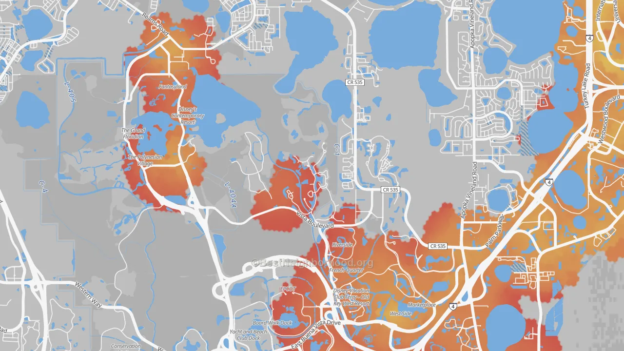 Transit Grade map of Bay Lake, FL