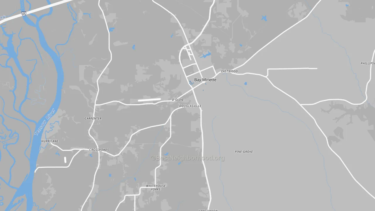 Transit Grade map of Bay Minette, AL