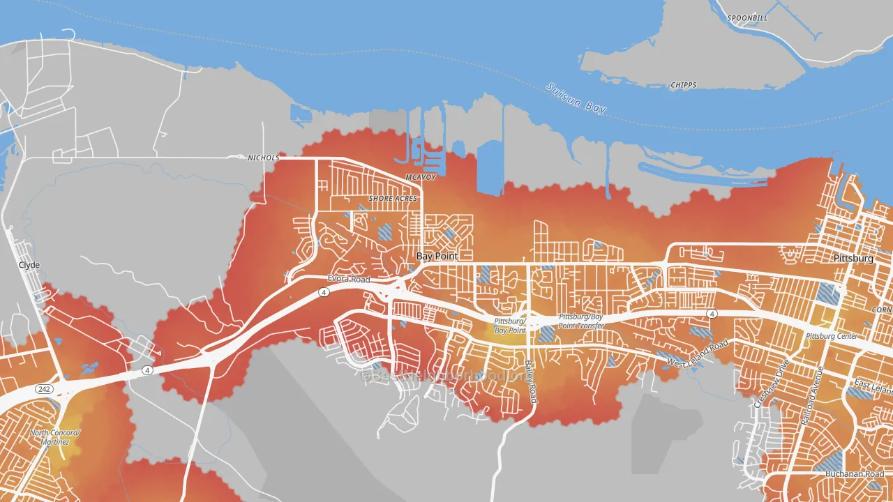 Transit Grade map of Bay Point, CA