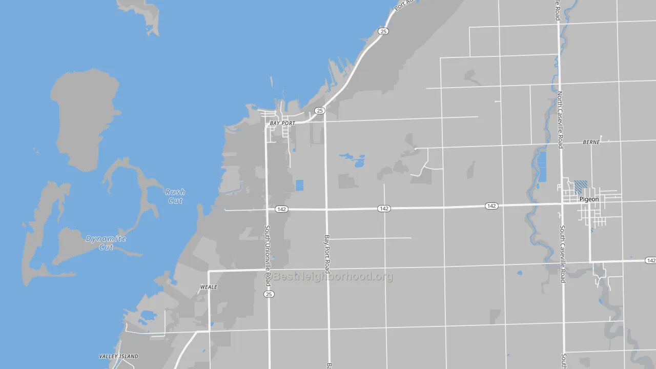 Transit Grade map of Bay Port, MI