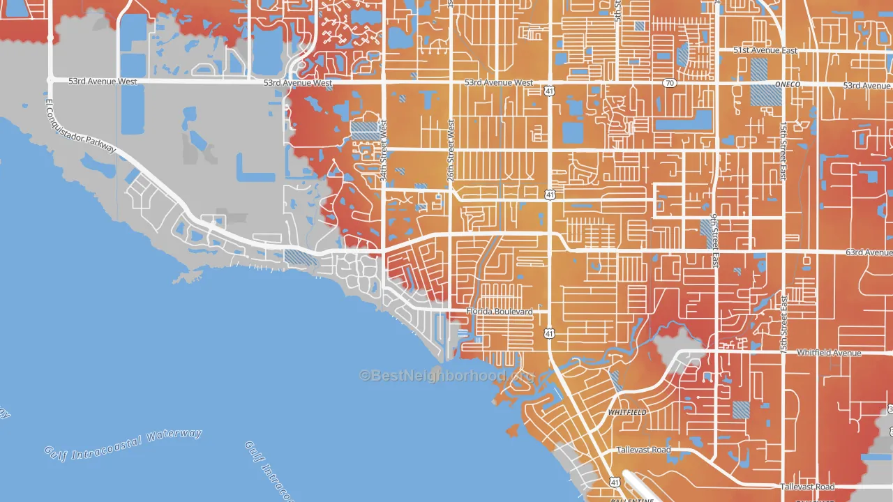 Transit Grade map of Bay Shore Gardens, Bayshore Gardens, FL
