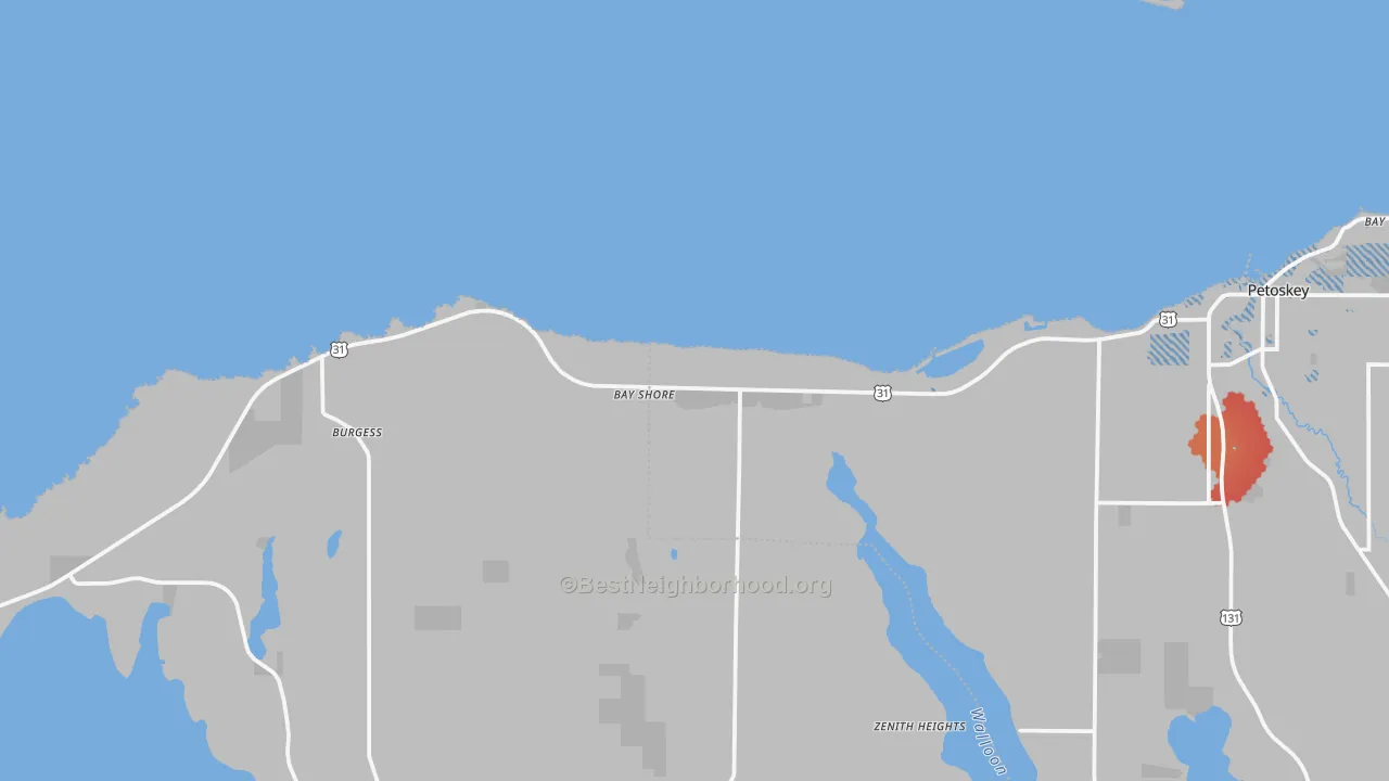 Transit Grade map of Bay Shore, MI