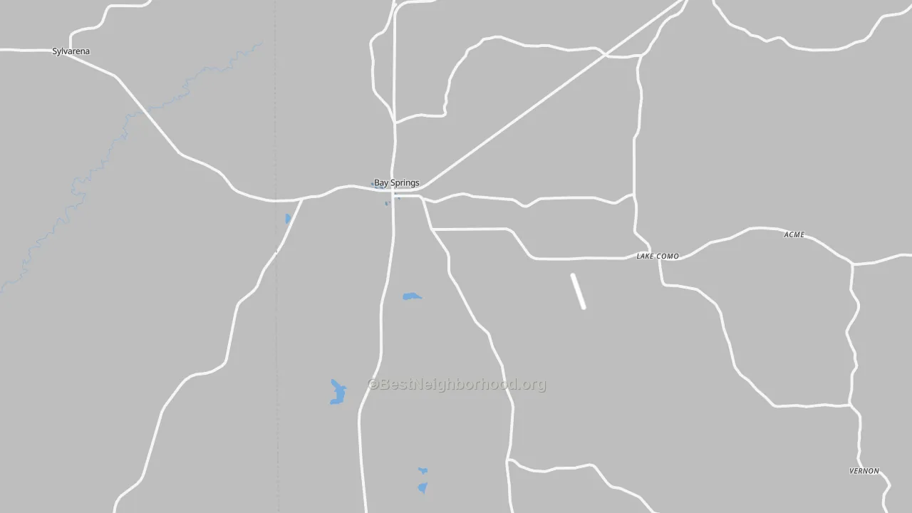 Transit Grade map of Bay Springs, MS