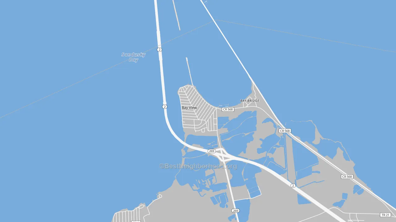 Transit Grade map of Bay View, OH