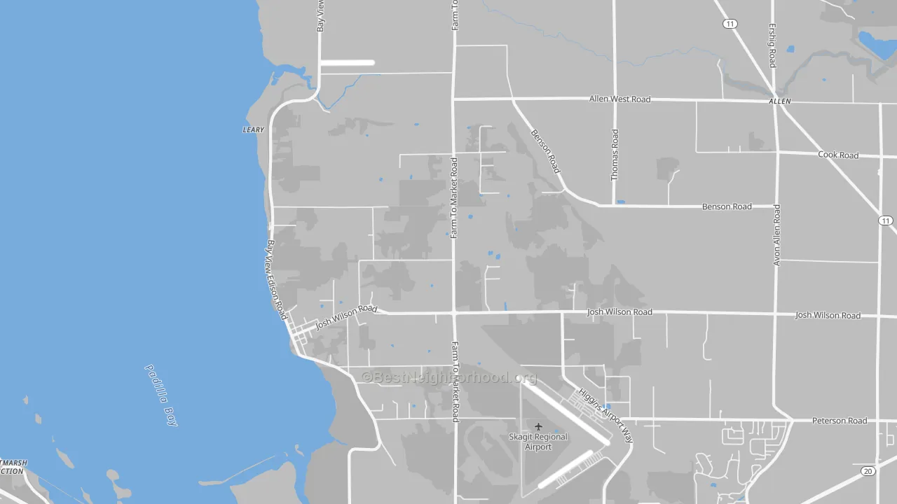 Transit Grade map of Bay View, WA