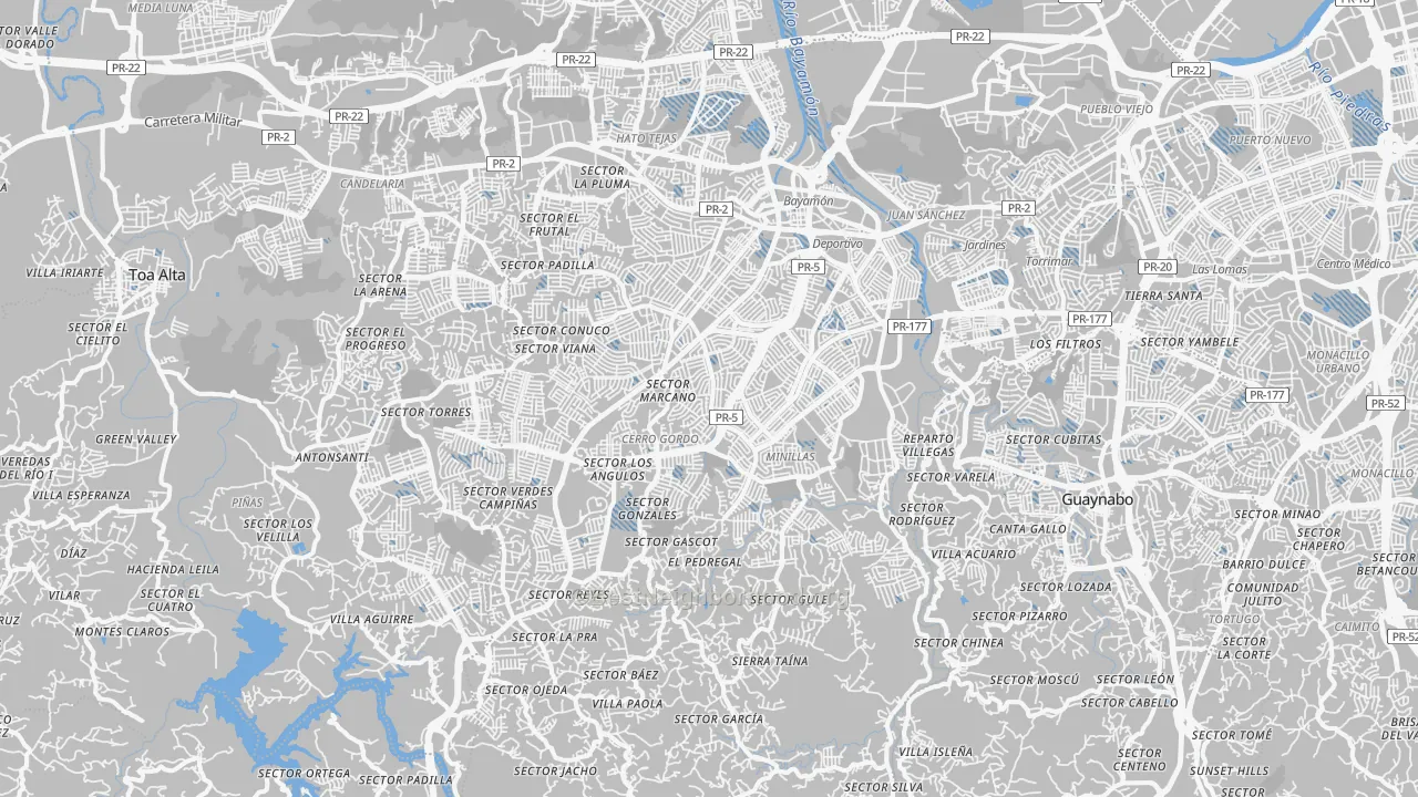Transit Grade map of Bayamon Municipio, PR