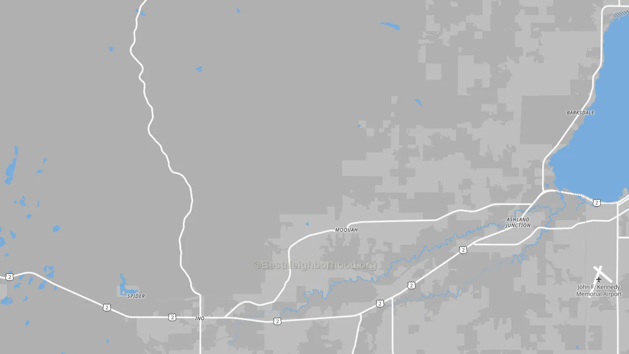 Transit Grade map of Bayfield County, WI