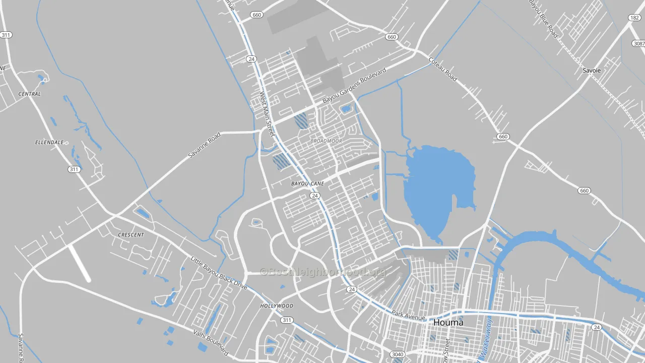 Transit Grade map of Bayou Cane, LA